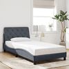 vidaXL Bed Frame with LED without Mattress Dark Grey 100x200 cm Velvet