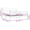 vidaXL Sängram med huvudgavel vit massivt trä