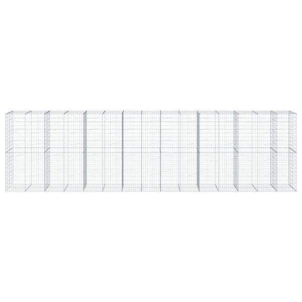 vidaXL Gabionkorg med skydd 750x100x200 cm galvaniserat järn