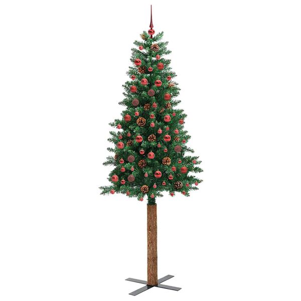 vidaXL Smal julgran med 300 LED-lampor Gr&ouml;n 210 cm PVC och solid furu