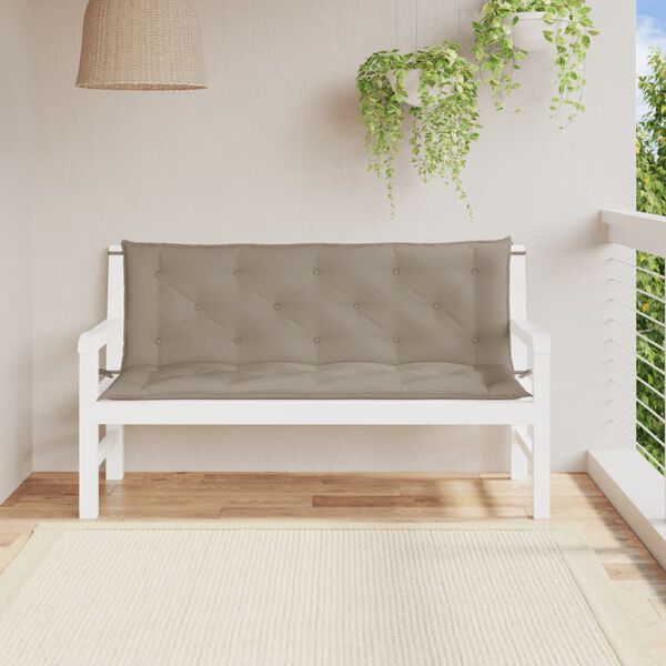 vidaXL B&auml;nkdynor f&ouml;r tr&auml;dg&aring;rden 2st Taupe 150x50x7cm oxfordtyg