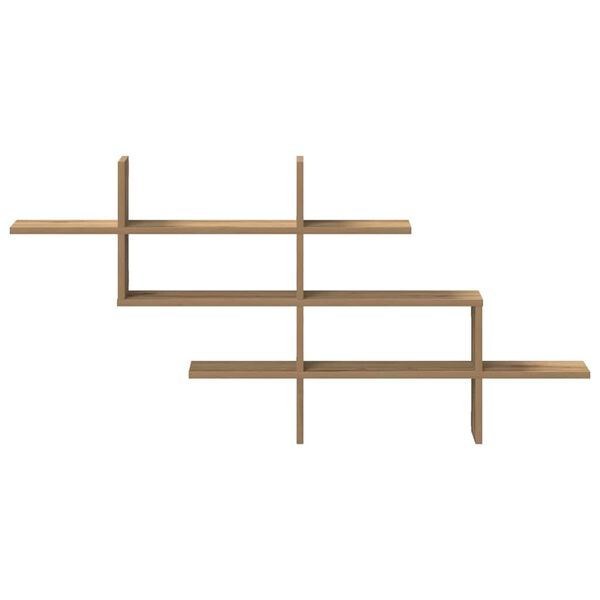 vidaXL Vägghylla ek 124,5x18x60,5 cm konstruerat trä