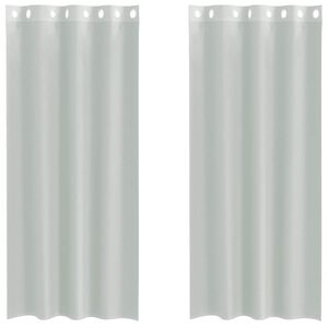 vidaXL Voile gardiner med genomf&ouml;ringar 2 st ljusgr&aring; 140x245 cm