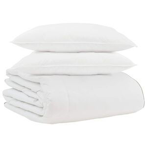 vidaXL Vinter T&auml;cke med kudde 3 pcs Vit Dunfj&auml;der