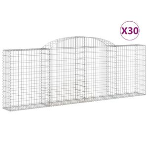 vidaXL Gabioner b&aring;gformade 30 st 300x30x100/120 cm galvaniserat j&auml;rn