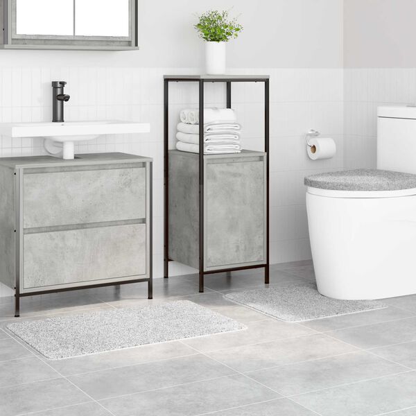 vidaXL Antisklid badmatta set 3 pcs Gr&aring; PP