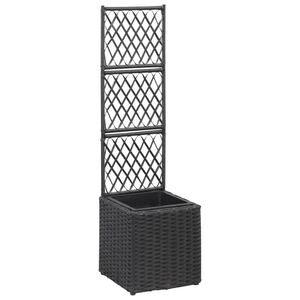 vidaXL Spalj&eacute; med 1 kruka upph&ouml;jd 30x30x107 cm konstrotting svart