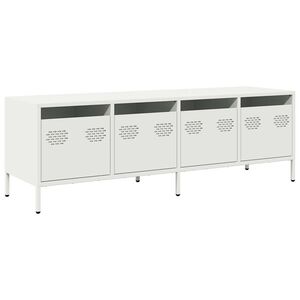 vidaXL Tv-b&auml;nk vit 135x39x43,5 cm kallvalsat st&aring;l