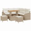 vidaXL Tr&auml;dg&aring;rdsoffset 8 st 7-Antal sittplatser Beige Poly rattan