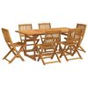 vidaXL Matgrupp f&ouml;r tr&auml;dg&aring;rden 7 delar 180x90x75 cm massivt akaciatr&auml;