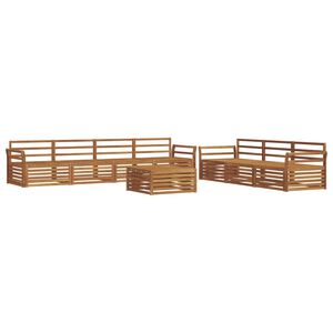 vidaXL Utomhussoffset 8 pcs Naturf&auml;rg Massivt Akaciatr&auml;