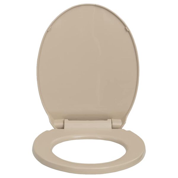 vidaXL Toalettsits mjuk st&auml;ngning snabbf&auml;ste beige oval