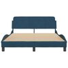 vidaXL Bed Frame with Headboard "Dover" Blue 140x200 cm Velvet