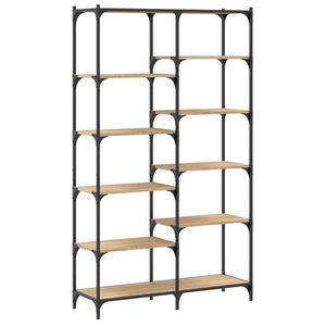 vidaXL Bokhylla sonoma-ek 100x32x170 cm konstruerat tr&auml; och j&auml;rn
