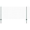 vidaXL Euro Staket med St&ouml;d 25 x 1 m PVC-belagda st&aring;l Gr&ouml;n Mesh
