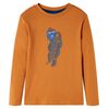 T-shirt med l&aring;nga &auml;rmar f&ouml;r barn m&ouml;rk ockra 128
