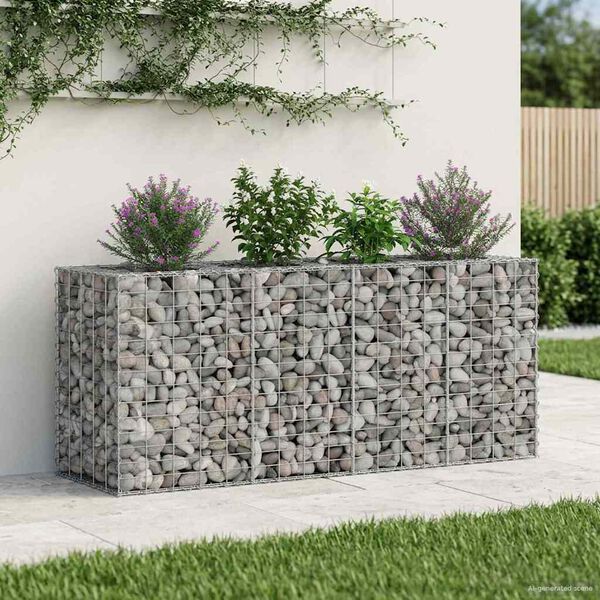 vidaXL Gabion upph&ouml;jd s&auml;ng Silver 170 x 50 x 80 cm Galvaniserat St&aring;l