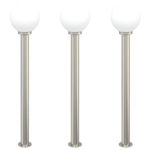 vidaXL Pollare 3 st 120 cm rostfritt st&aring;l IP44
