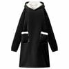 vidaXL Filt-hoodie Svart L Fleece och Flanell