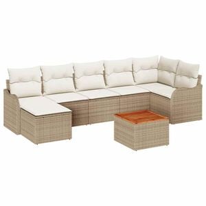 vidaXL Tr&auml;dg&aring;rdsoffset 8 pcs Beige Poly rattan