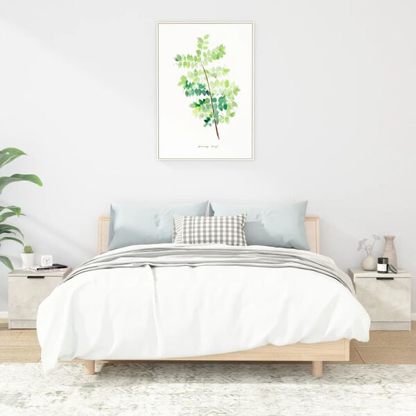 vidaXL Sängbord 2 st betonggrå 40x39x40 cm