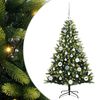 vidaXL Konstgjort F&auml;llbart Jultr&auml;d 150 LEDs Gr&ouml;n 120 cm PVC och PE