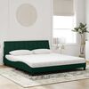 vidaXL Bed with Mattress "Hanko" Dark Green 180x200 cm Velvet