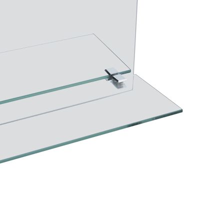 vidaXL Väggspegel med hylla 40x60 cm härdat glas