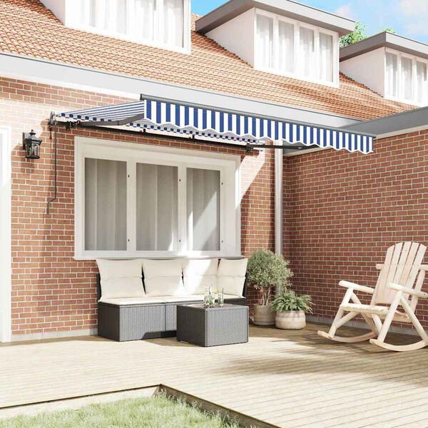 vidaXL Utf&auml;llbar markis Bl&aring; 300 x 200 cm tyg