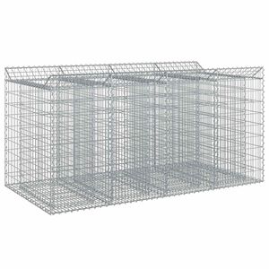 vidaXL Gabion upph&ouml;jd s&auml;ng 2 st 200 x 100 x 100 cm Galvaniserat st&aring;l