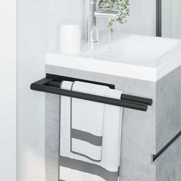 vidaXL Handdukshållare Svart 40 x 9 x 4 cm Rostfritt stål