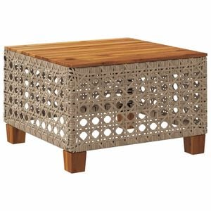 vidaXL Tr&auml;dg&aring;rdsbord beige 55x55x36 cm konstrotting akaciatr&auml;