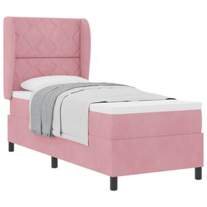 vidaXL B&auml;ddfj&auml;der med huvudgavel Rosa 200 x 80 cm Sammet