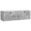vidaXL V&auml;ggmonterad TV-b&auml;nk 98 x 31 x 30 cm Betonggr&aring; Konstruerat tr&auml;
