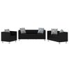 vidaXL Soffgrupp konstl&auml;der med f&aring;t&ouml;lj 3-sits och 2-sits svart