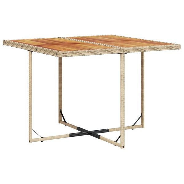 vidaXL Matgrupp f&ouml;r tr&auml;dg&aring;rden med dynor 9 delar beige konstrotting