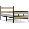 vidaXL S&auml;ngram utan madrass metall sonoma-ek 107x203 cm