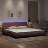 vidaXL Bed Frame with LED without Mattress "Hanko" Pink 200x200 cm Velvet