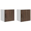 vidaXL V&auml;ggsk&aring;p PORTO 2 pcs Brun Ek 40 x 31 x 40 cm Konstruerat tr&auml;
