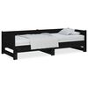 vidaXL Utdragbar dagb&auml;dd svart massiv furu 2x(90x190) cm