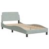 vidaXL Bed Frame without Mattress "Hanko" Light Grey 80x200 cm Velvet