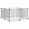 vidaXL Husdjursbur med 8 paneler och d&ouml;rr svart 70x70x35 cm st&aring;l