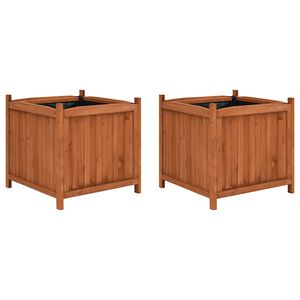vidaXL Odlingsl&aring;dor upph&ouml;jda 2 st 50x50x50 cm grantr&auml;