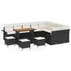 vidaXL Trädgårdsoffset med kudde med lagring 13 pcs Svart och kräm