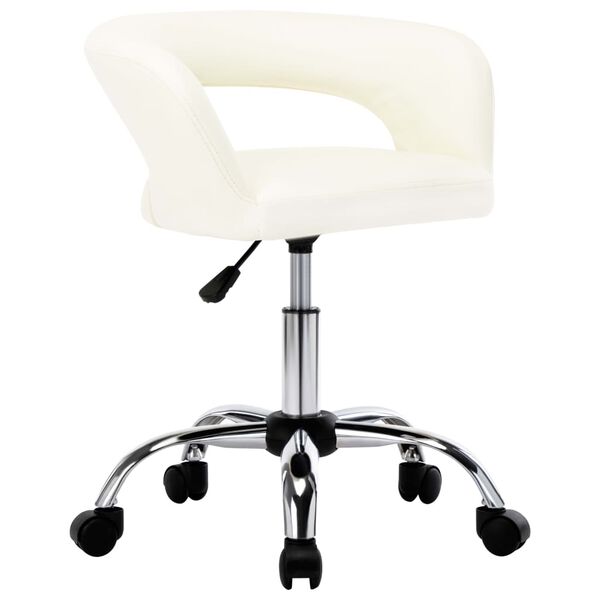 vidaXL Matstolar 2 st vit konstl&auml;der