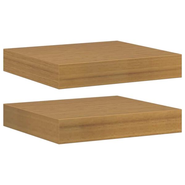 vidaXL V&auml;gg hylla 2 pcs Beige 23 x 23,5 x 4 cm Konstruerat tr&auml;
