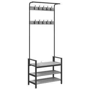 vidaXL Kl&auml;dh&auml;ngare Gr&aring; Sonoma 75 x 34 x 184 cm Konstruerat tr&auml;