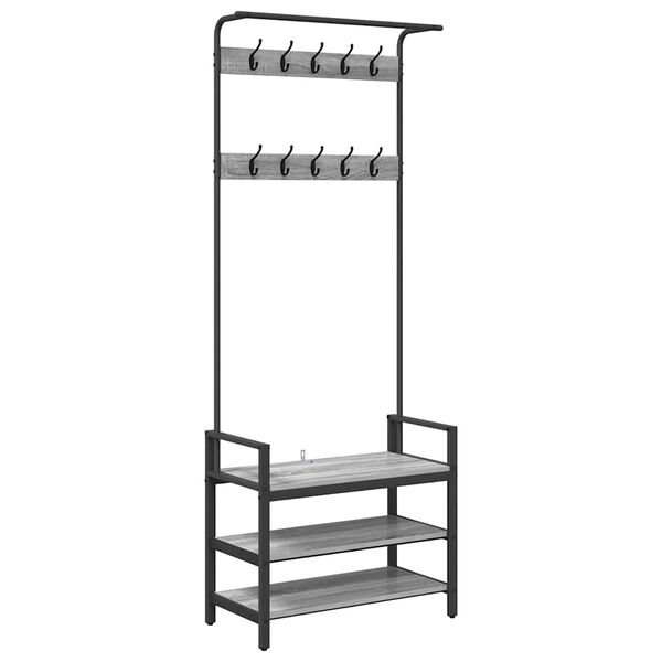 vidaXL Kl&auml;dh&auml;ngare Gr&aring; Sonoma 75 x 34 x 184 cm Konstruerat tr&auml;