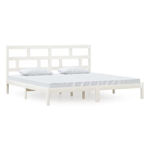 vidaXL S&auml;ngram vit massiv furu 200x200 cm