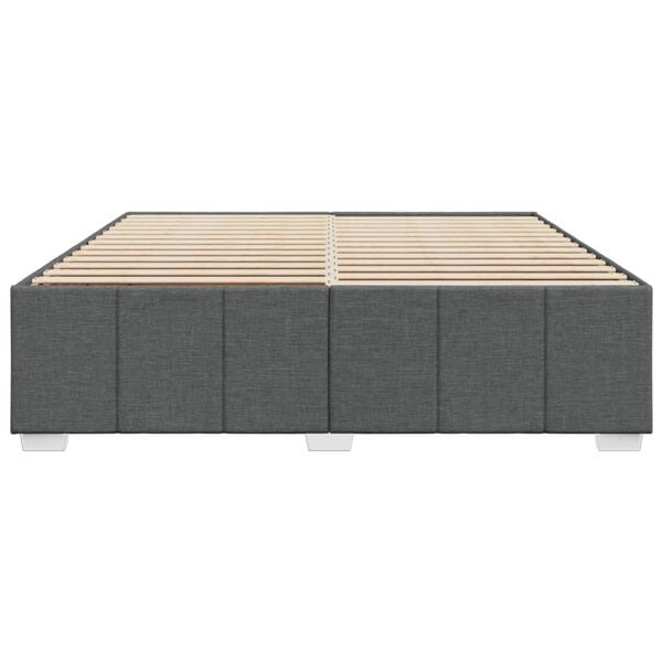 vidaXL S&auml;ngram utan madrass m&ouml;rkgr&aring; 180x200 cm tyg